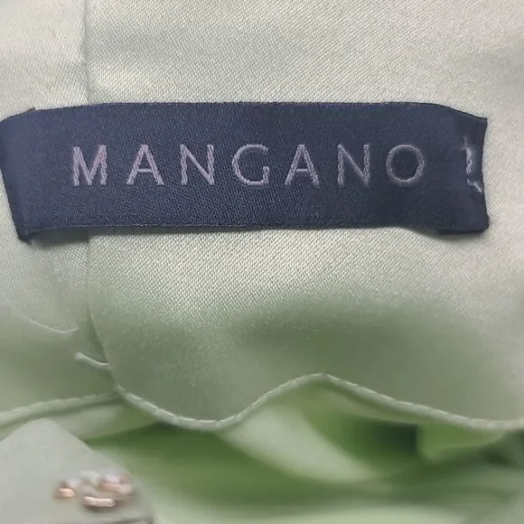 Mangano Green Satin Midi Dress, Women's Small - Picture 9 of 15